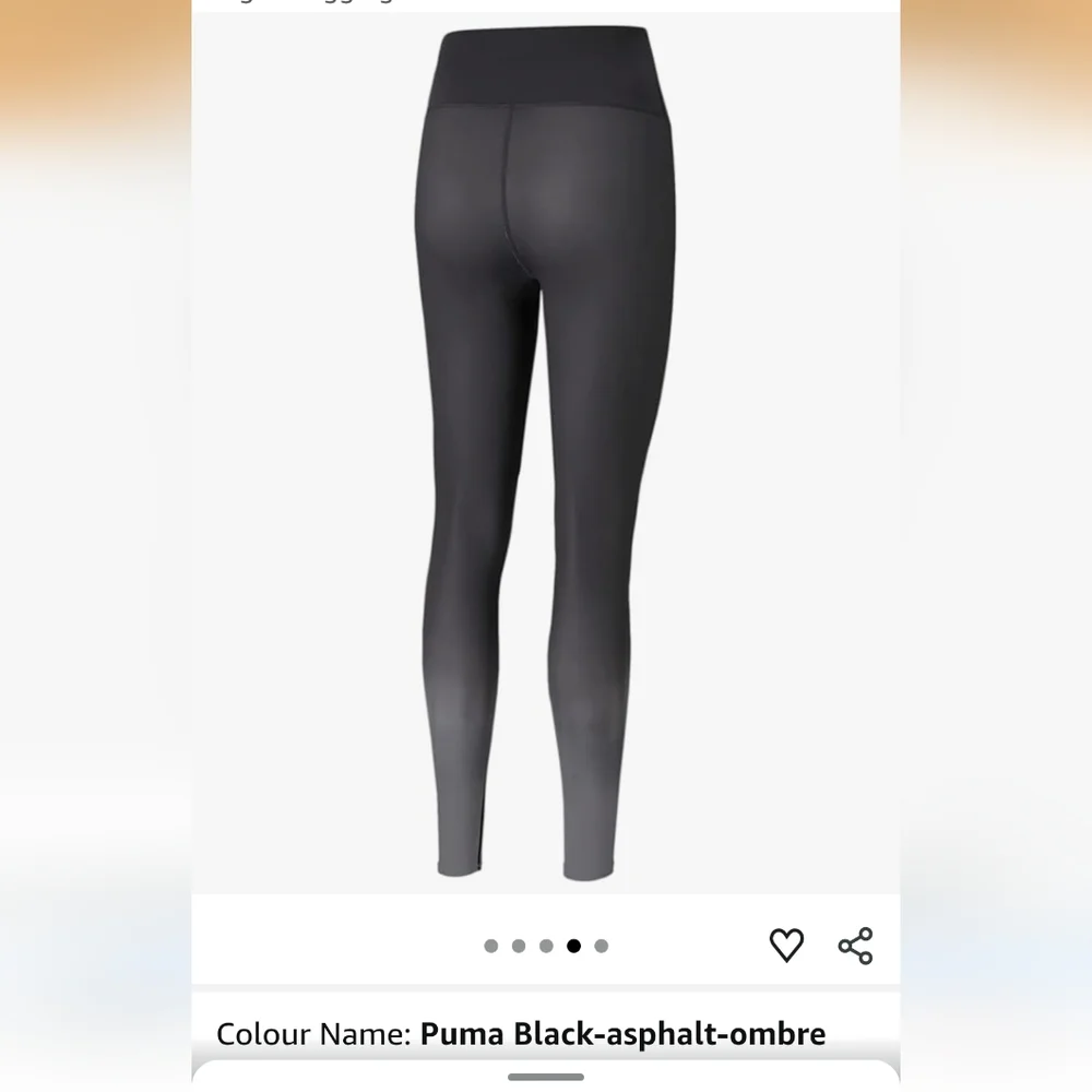 PUMA Womens Studio Ombre High Waist Full Tights Leggings Black Gray Size XL - Picture 4 of 10